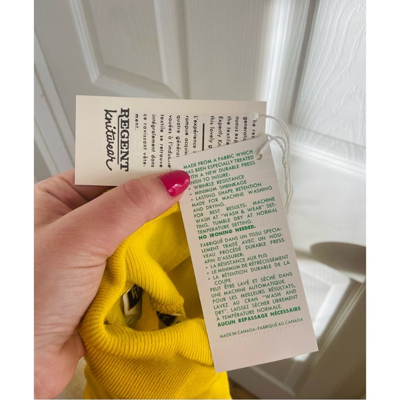 60s/70s Regent Knit NWT Turtleneck Tee in Mustard Yellow by Regent Knit - Picture 7 of 9